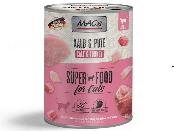 Mac's Katten Natvoer Blikjes 800g kalfsvlees & kalkoen Mac's Katten Natvoer Blikjes 800g kalfsvlees & kalkoen